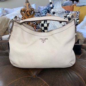 Prada Cream Vitello Daino Hobo